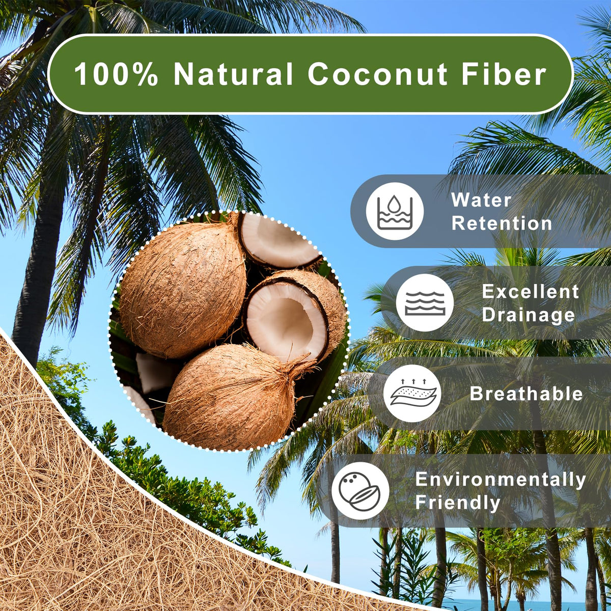 JINYICOCO coco liner closeup highlighting natural brown color and weave