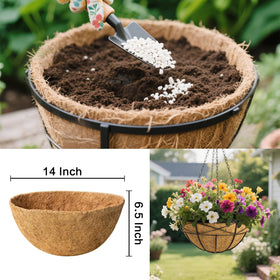 JINYICOCO coconut liner in container garden setup for plant aeration.