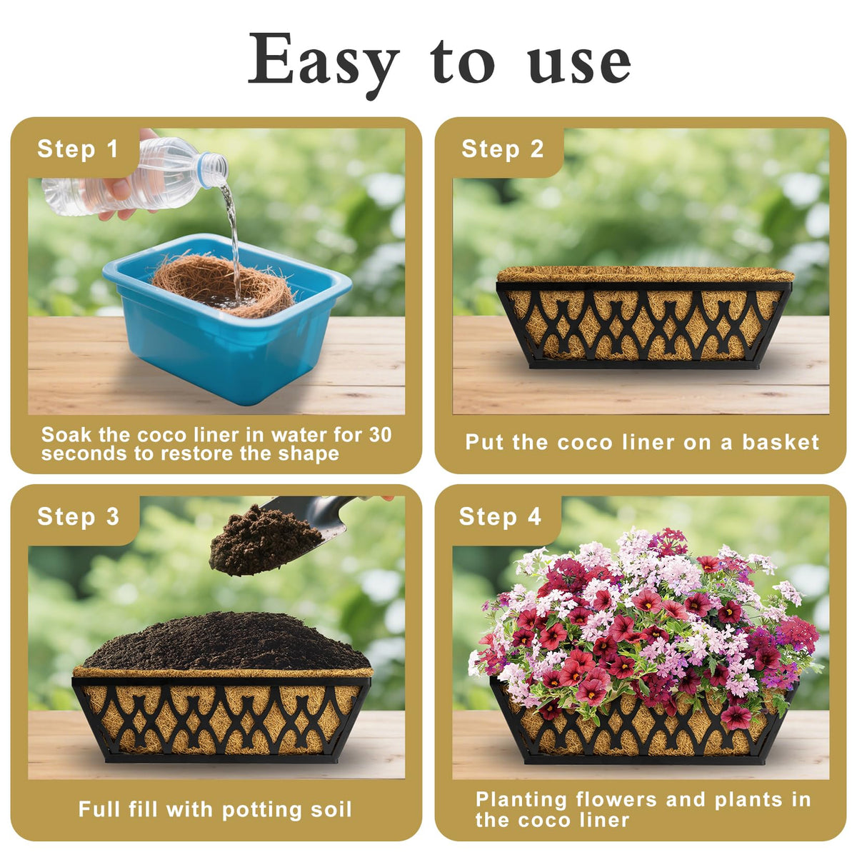 JINYICOCO planter coco liner blending with garden aesthetics