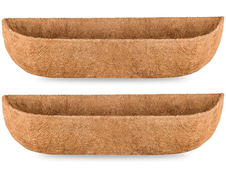JINYICOCO window box liner, 24-inch, two-pack, natural look and drainage benefits