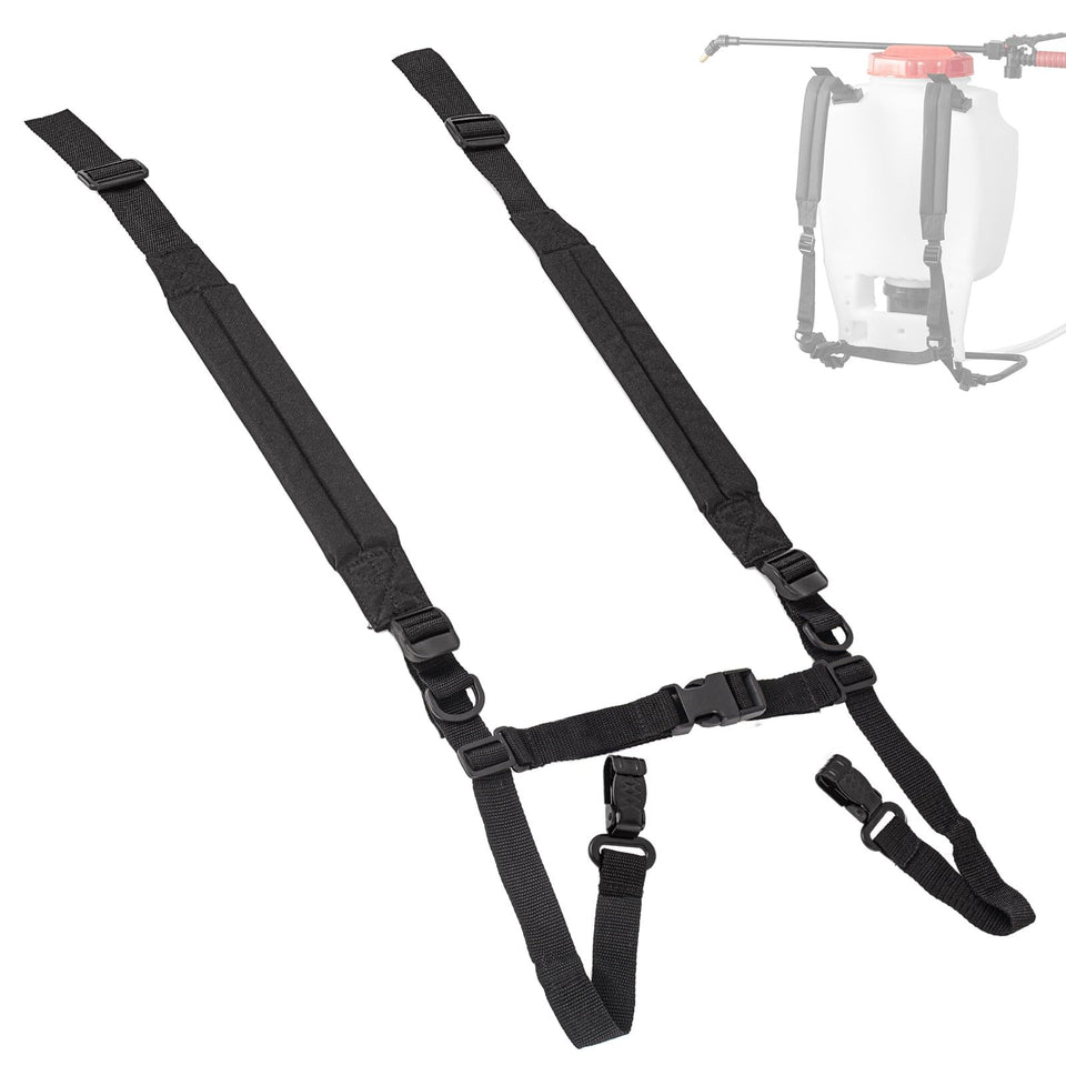 JIOTAR 6-8137 backpack sprayer straps closeup, durable nylon build for long-lasting performance.