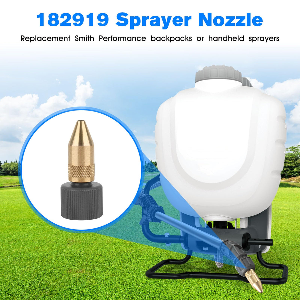 JIOTAR brass adjustable nozzle for Smith sprayers enabling straight stream or cone patterns.