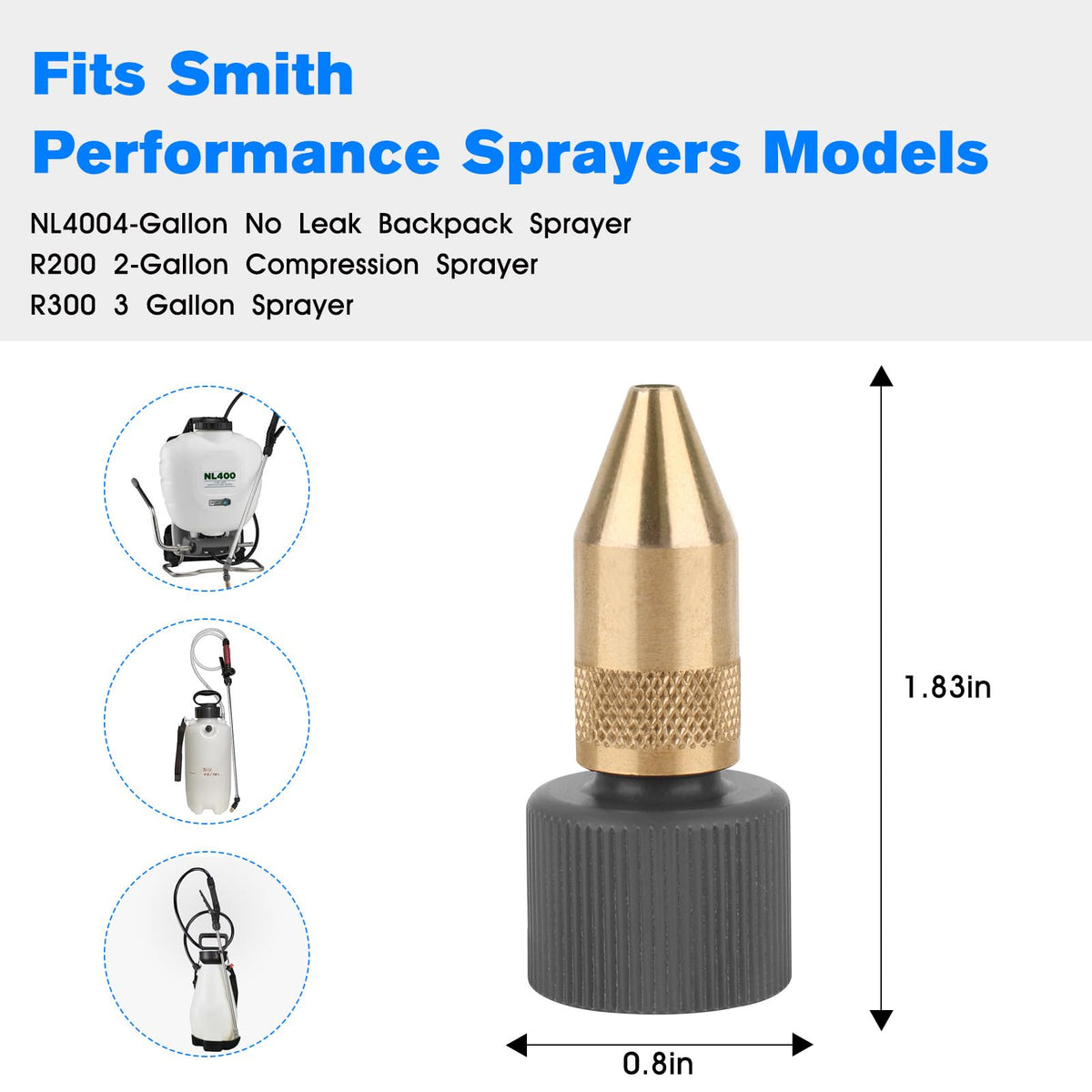 JIOTAR compatible with Smith NL400, R200, and R300 sprayers for customizable coverage.
