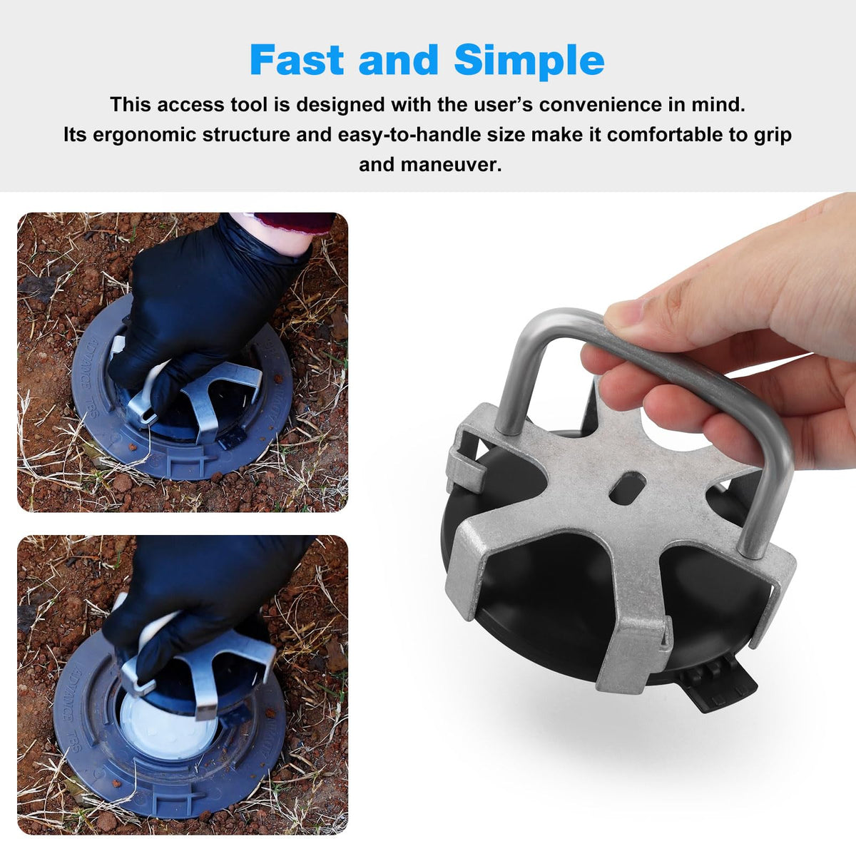 JIOTAR Termi-te tool provides wrist-turn action for effortless lid removal.