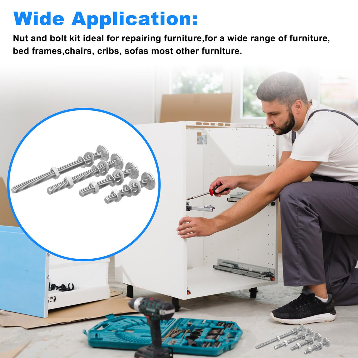 JIOTAR included washers and nuts simplify secure assemblies.