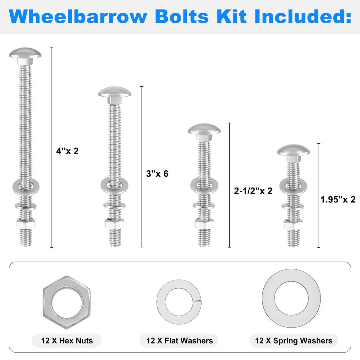 JIOTAR wheelbarrow repair parts kit enables easy customization and fit.
