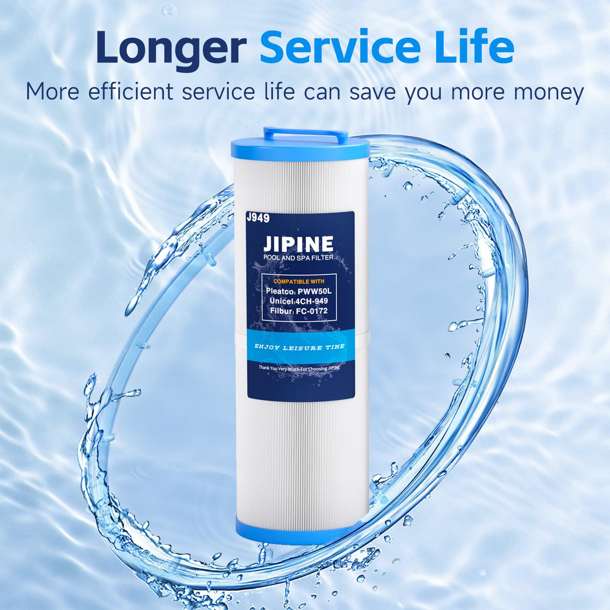 JIPINE 4CH-949 spa filter for 817-4050, supports steady water flow