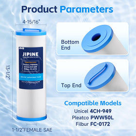 JIPINE 4CH-949 spa filter for CAL Spa FIL50-5D13H15FCT-3, promotes reliable filtration