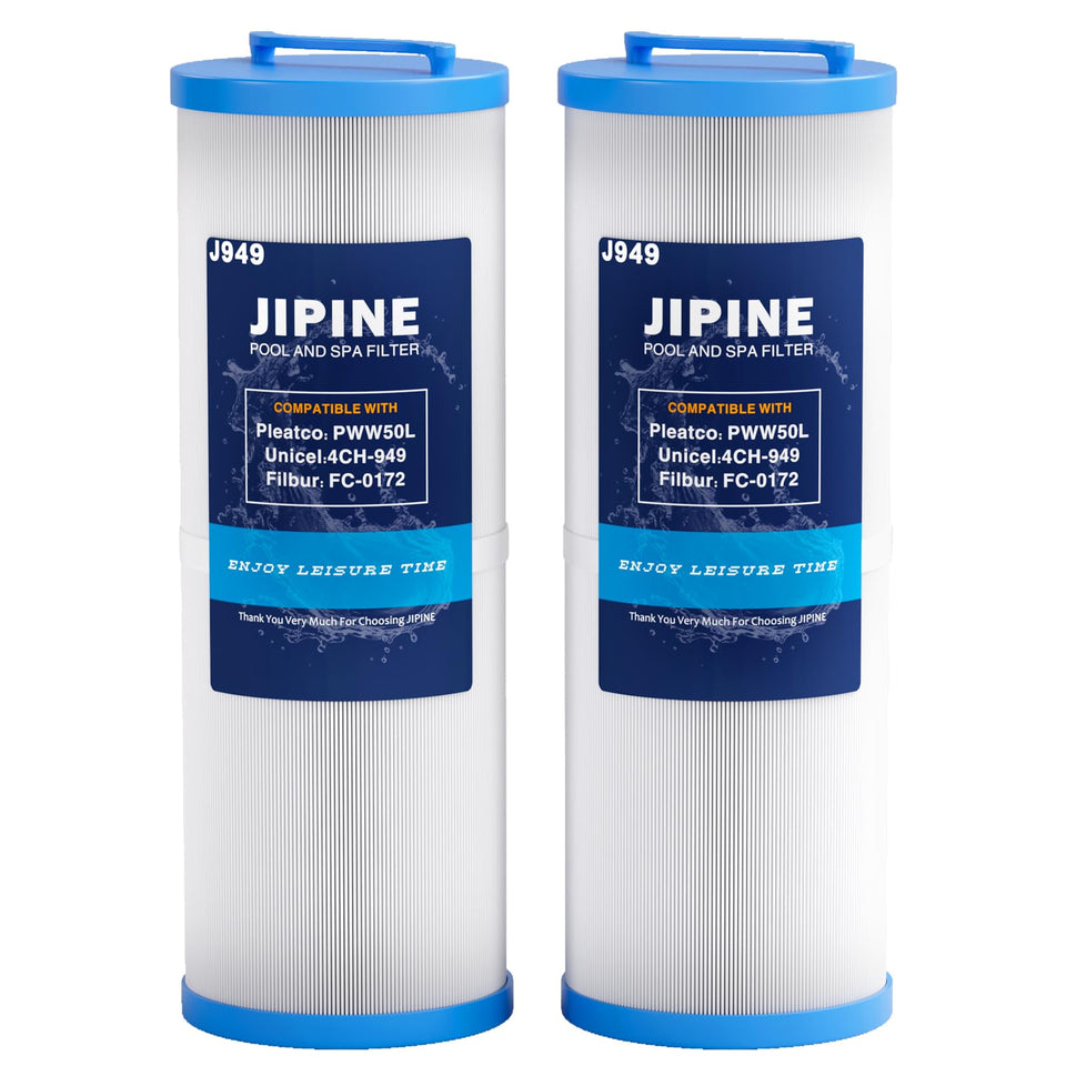 JIPINE 4CH-949 spa filter compatible with Pleatco PWW50L, supports clear water and easy cleaning