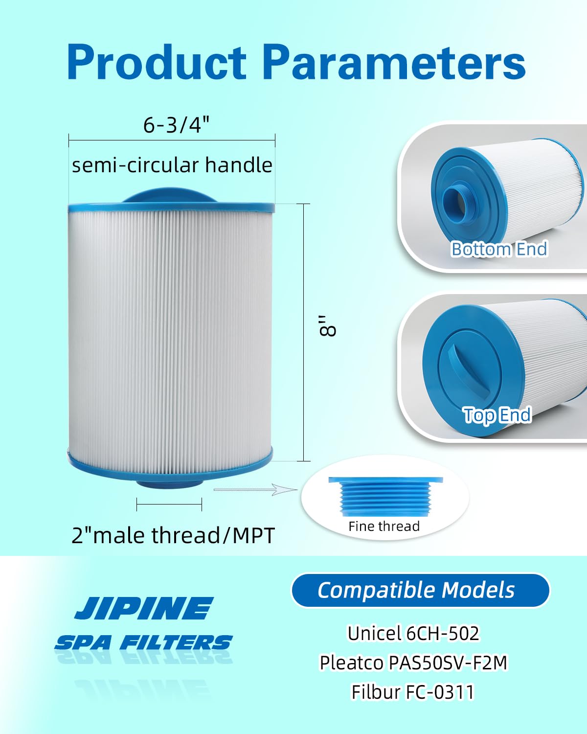 JIPINE PAS50SV top-handle design for easy grip during replacement