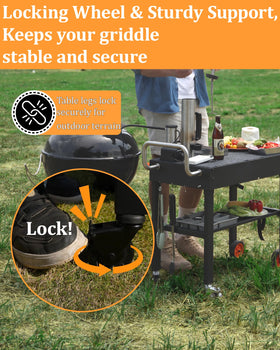 JiRiCHMi grill table carrying handle for effortless transport
