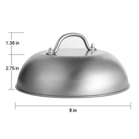 Jirktiy stainless steel dome improves heat retention on a griddle
