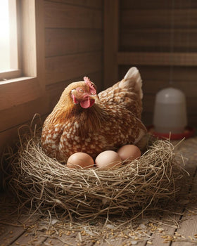 Jirown dummy eggs used to train young hens to use nesting boxes.