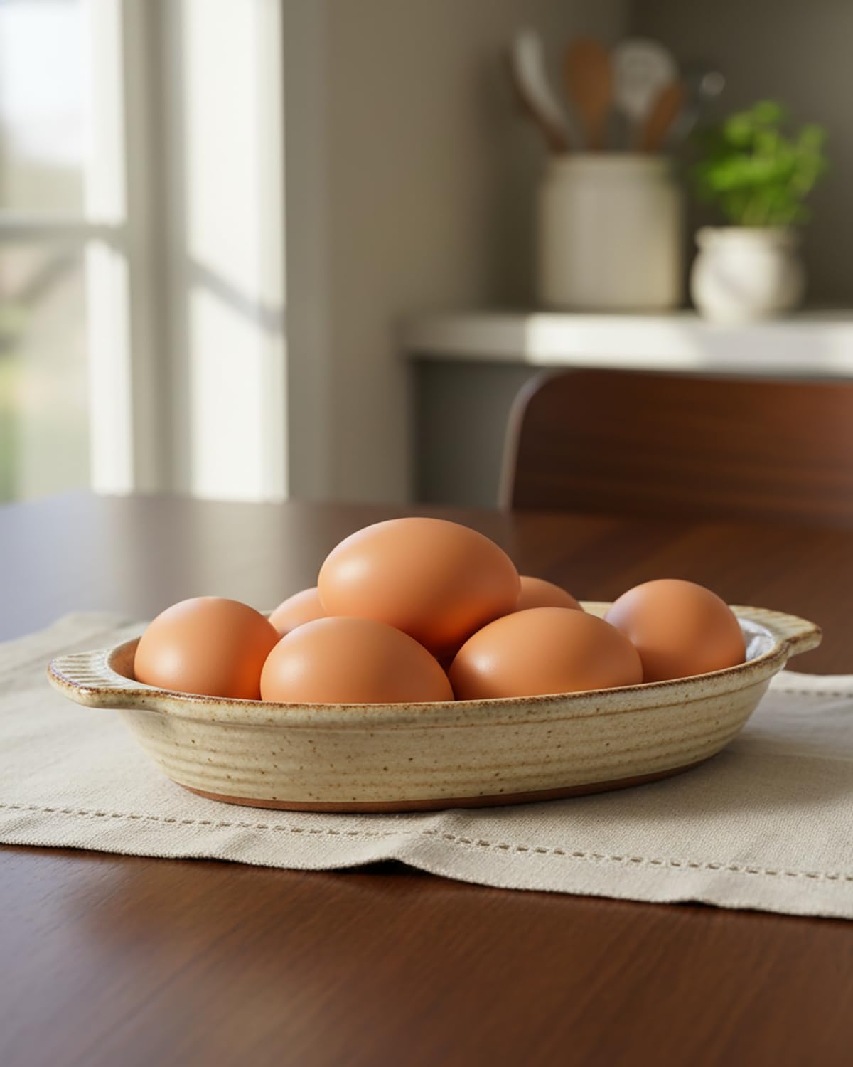 Jirown brown wooden eggs with smooth texture for coop use.