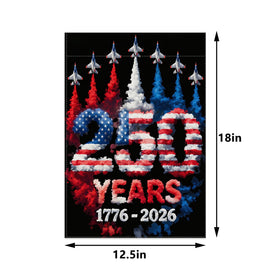 Jiudungs America 250th Anniversary flag back view showing double sided readability.