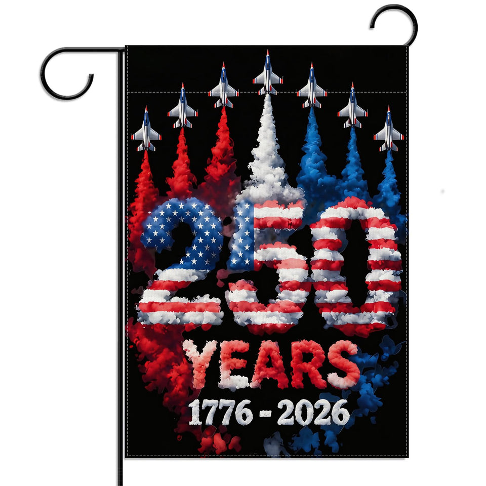 Jiudungs America 250th Anniversary flag front view for eye catching patriotic display.