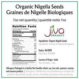 Jiva Organics Nigella seeds bag back, organic and non-GMO certification