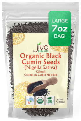 Jiva Organics Nigella seeds bag front, organic Kalonji for vibrant cooking