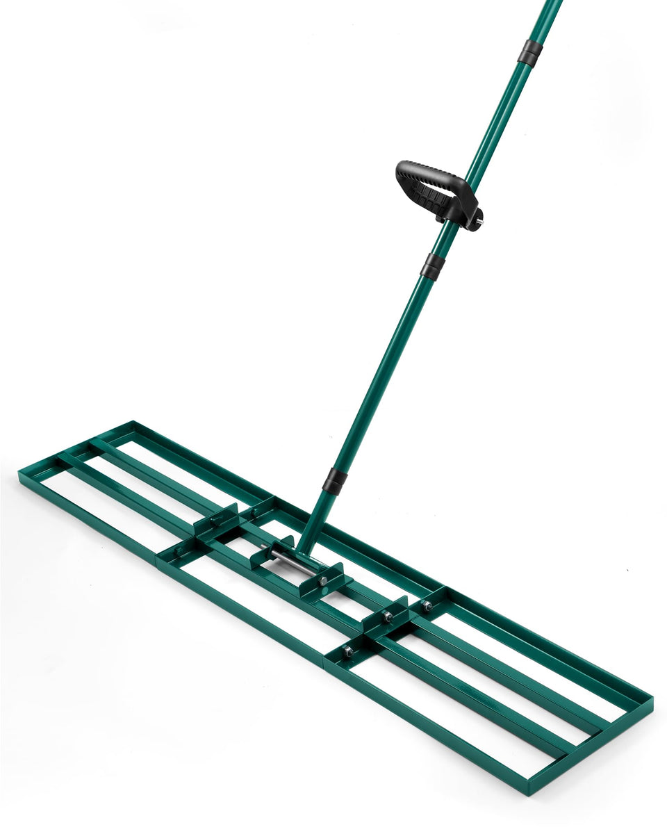 JivaJot lawn leveling rake with 45x10 ground plate smoothing soil for an even lawn