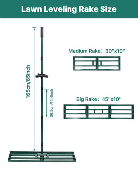 JivaJot Lawn Leveling Rake adjustable angle connection for precise control.