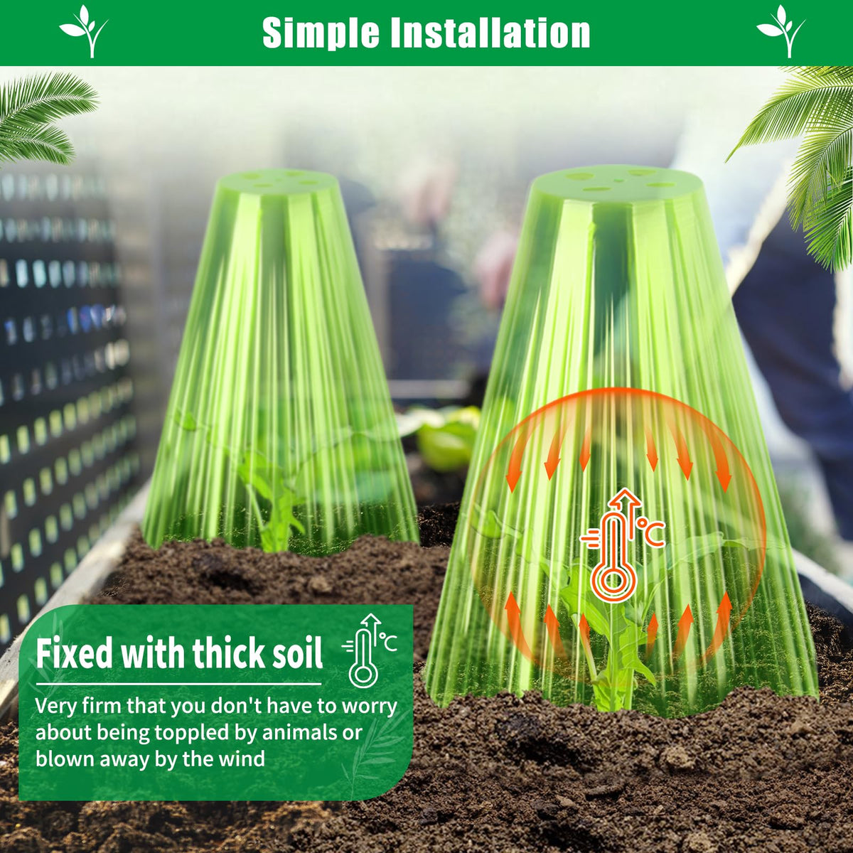 Jixsloft ventilated top cloche promotes airflow and healthy plant respiration