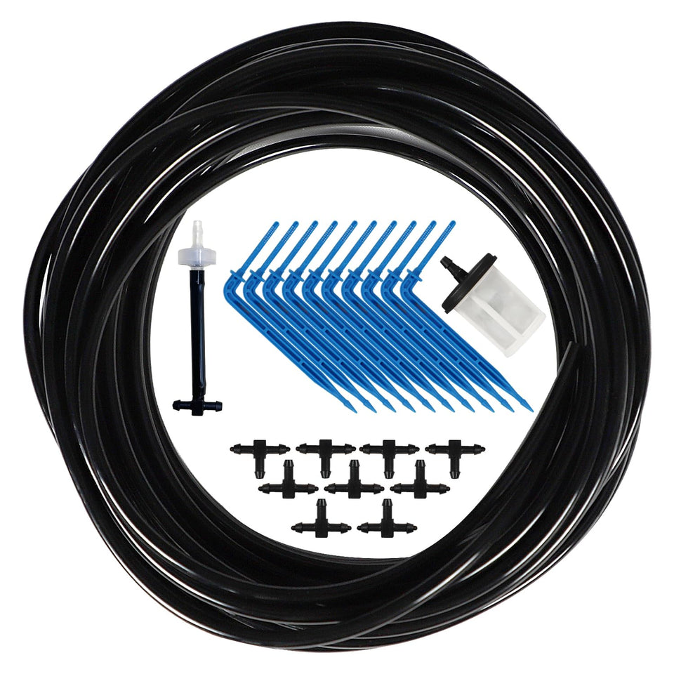 JIYANG solar drip irrigation kit in action watering multiple pots efficiently