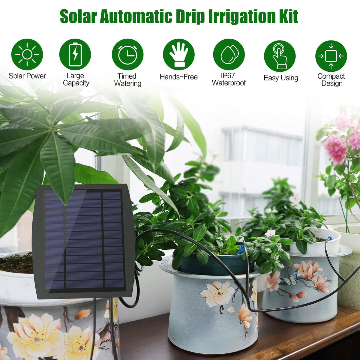 JIYANG solar panel powers the irrigation system for eco-friendly watering