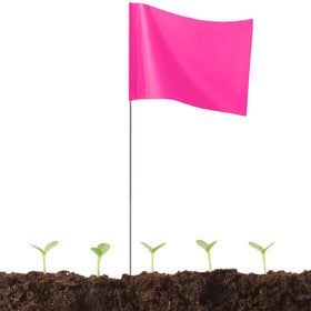 JIZHGRAD pink marker flags for lawn boundaries with high visibility.
