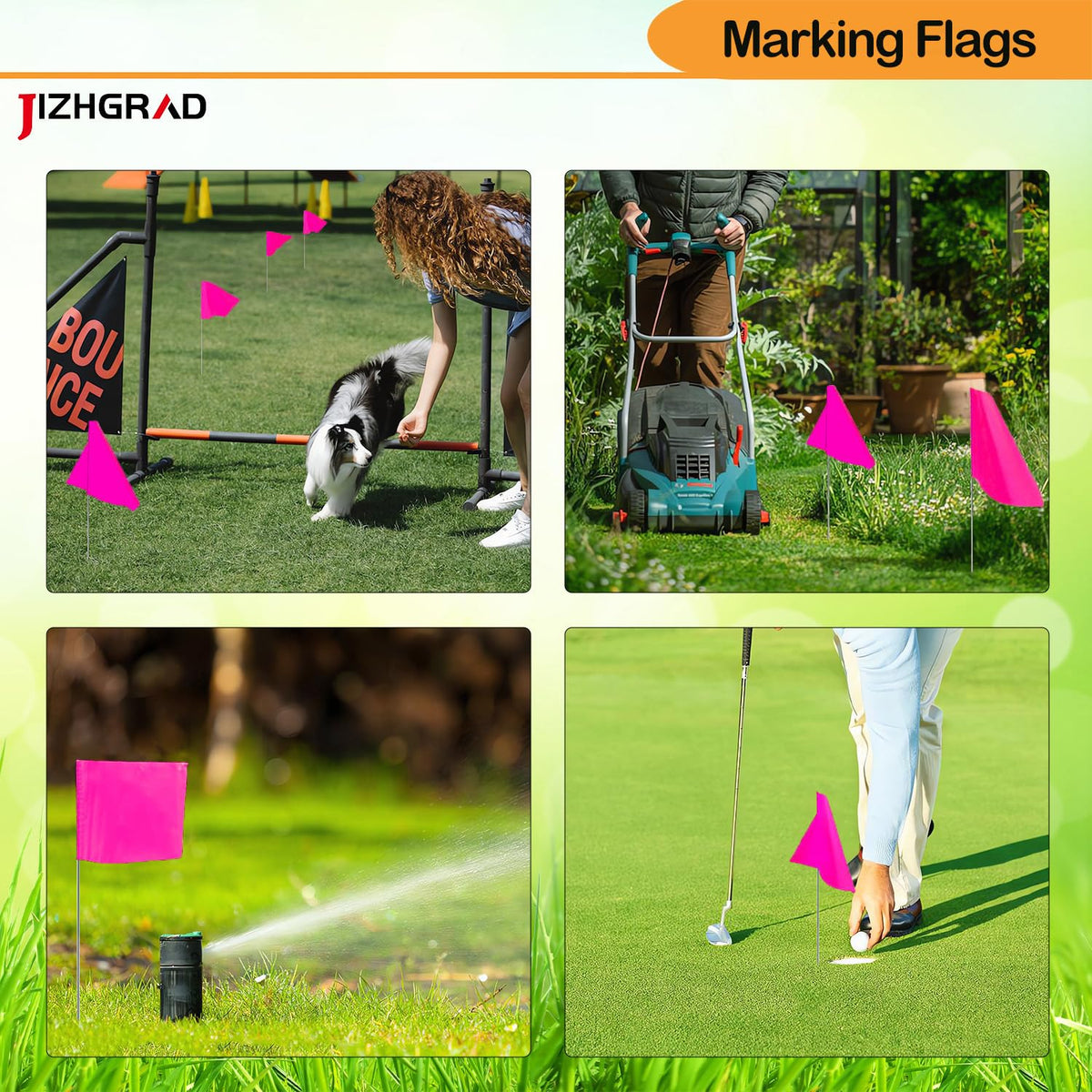 JIZHGRAD construction-site flags enhance site safety and marking.