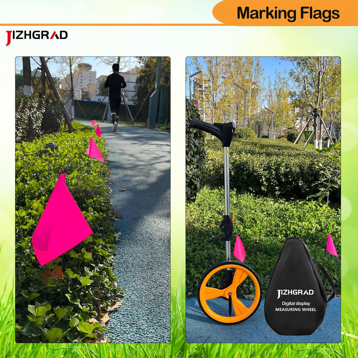 JIZHGRAD dog-training flags support outdoor boundary training.