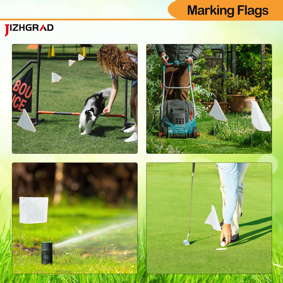 JIZHGRAD yard flags help families mark boundaries and guide pets.