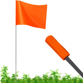 JIZHGRAD orange marking flag close-up shows durable PVC and high-visibility color