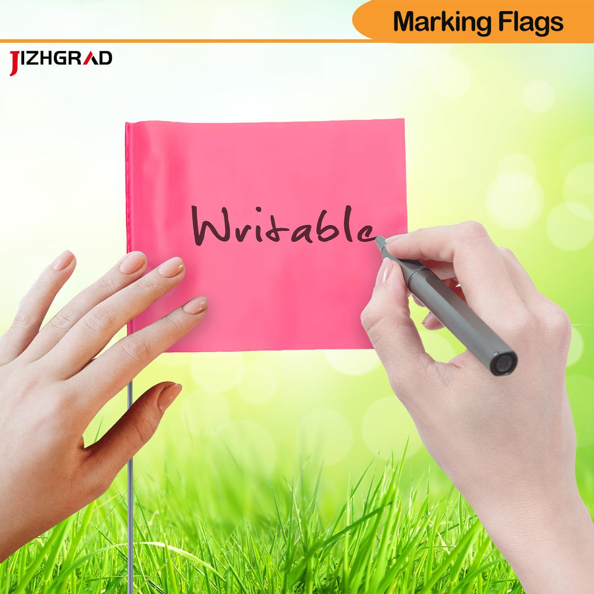 JIZHGRAD sprinkler-location flags help protect irrigation plans.