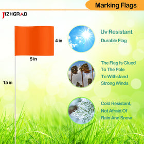 JIZHGRAD sturdy marker flags with steel pole for durable outdoor use.