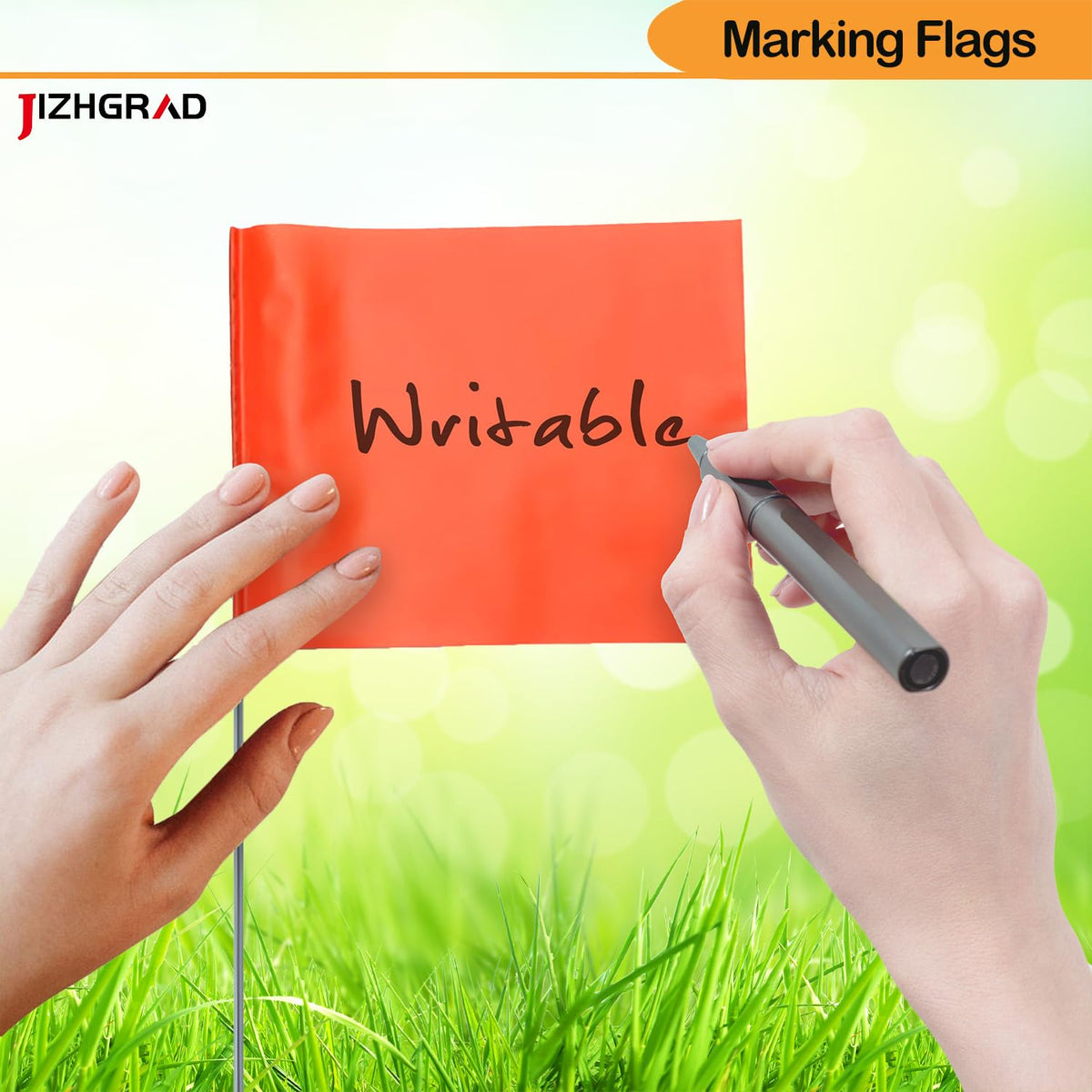 JIZHGRAD sturdy steel pole reinforces long-lasting outdoor marking