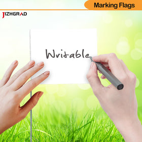 JIZHGRAD writing-ready yard flag allows labels for quick reference.