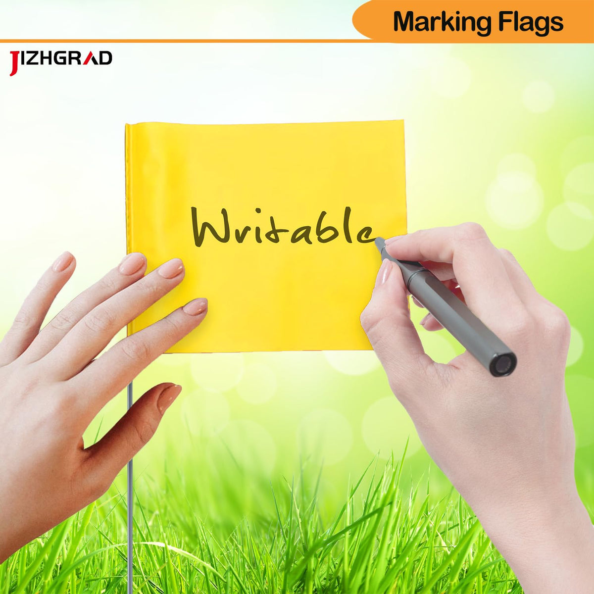 Writing on JIZHGRAD yard flags for labeling layouts and warnings