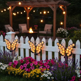 JJALIGHTS 13.5 inch butterfly decor adds charm to fences and walls