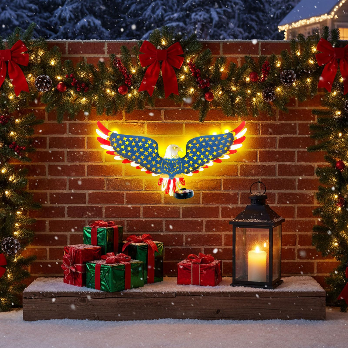 JJALIGHTS 4th of July decor blends art and illumination outdoors.