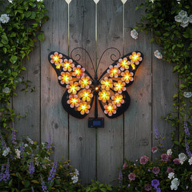 JJALIGHTS outdoor butterfly wall art enhances patios with warm ambient glow