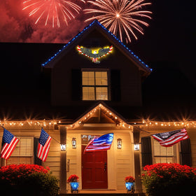 JJALIGHTS easy-install wall mount option for porches, fences, or trees.