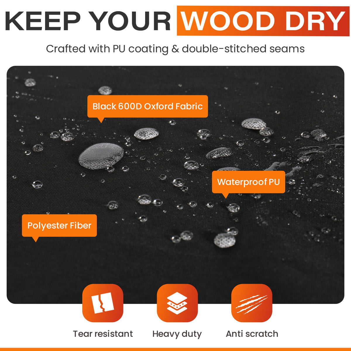 JJASMAMV firewood cover with ventilation vents helps prevent condensation and moisture buildup.