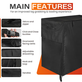 JJASMAV heavy duty black 600D Oxford cover seals against rain for seasonal storage.