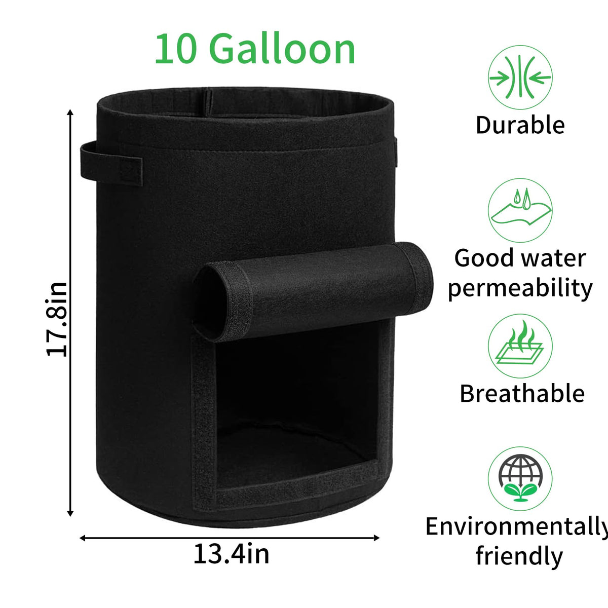 JJGoo BPA-free material supports durable, reusable gardening pots.