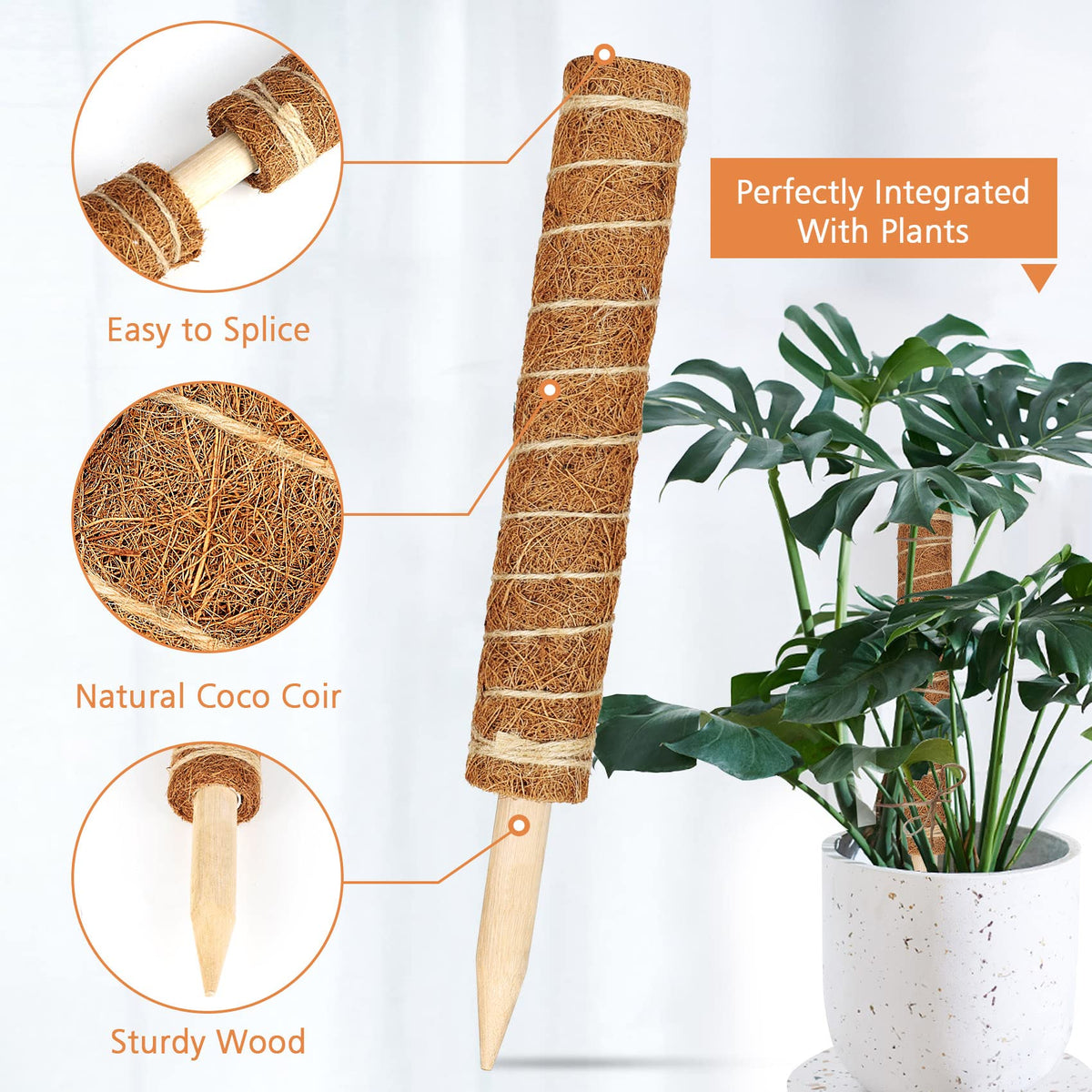 Close-up of JJGoo natural coir fiber highlighting water retention