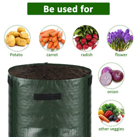 JJGoo grow bags with flap and handles for easy movement.