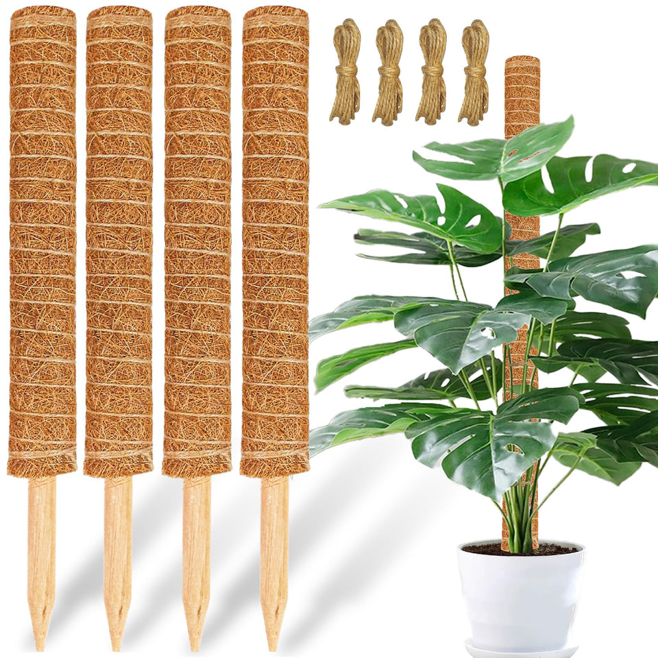 JJGoo moss pole 4-pack coir totem for sturdy vertical plant support
