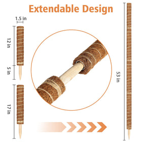 JJGoo moss pole extended to 53 inches for tall indoor climbers