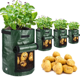 JJGoo potato grow bags 4-pack display for versatile home gardening.