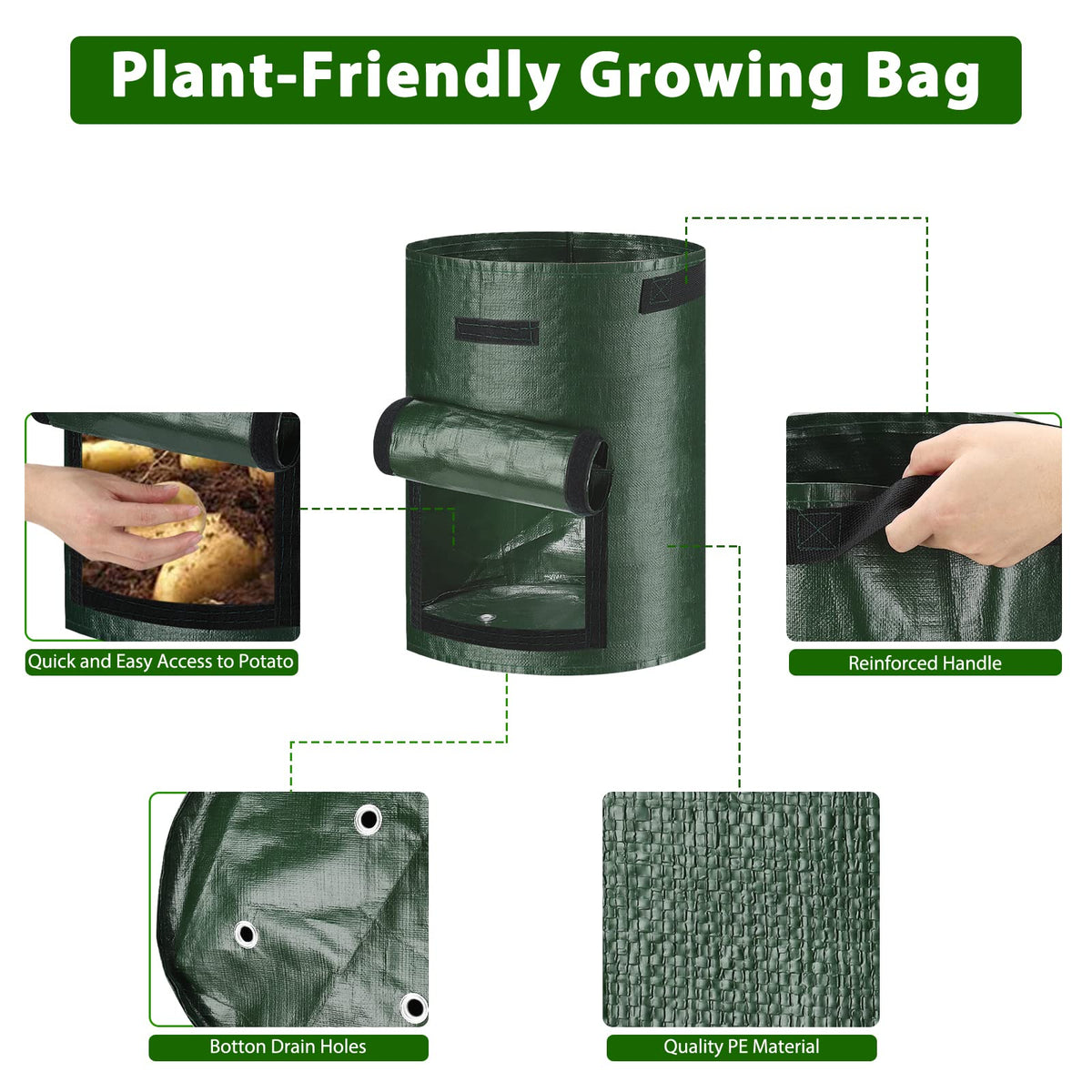 JJGoo sturdy handles enable effortless relocation on patios.